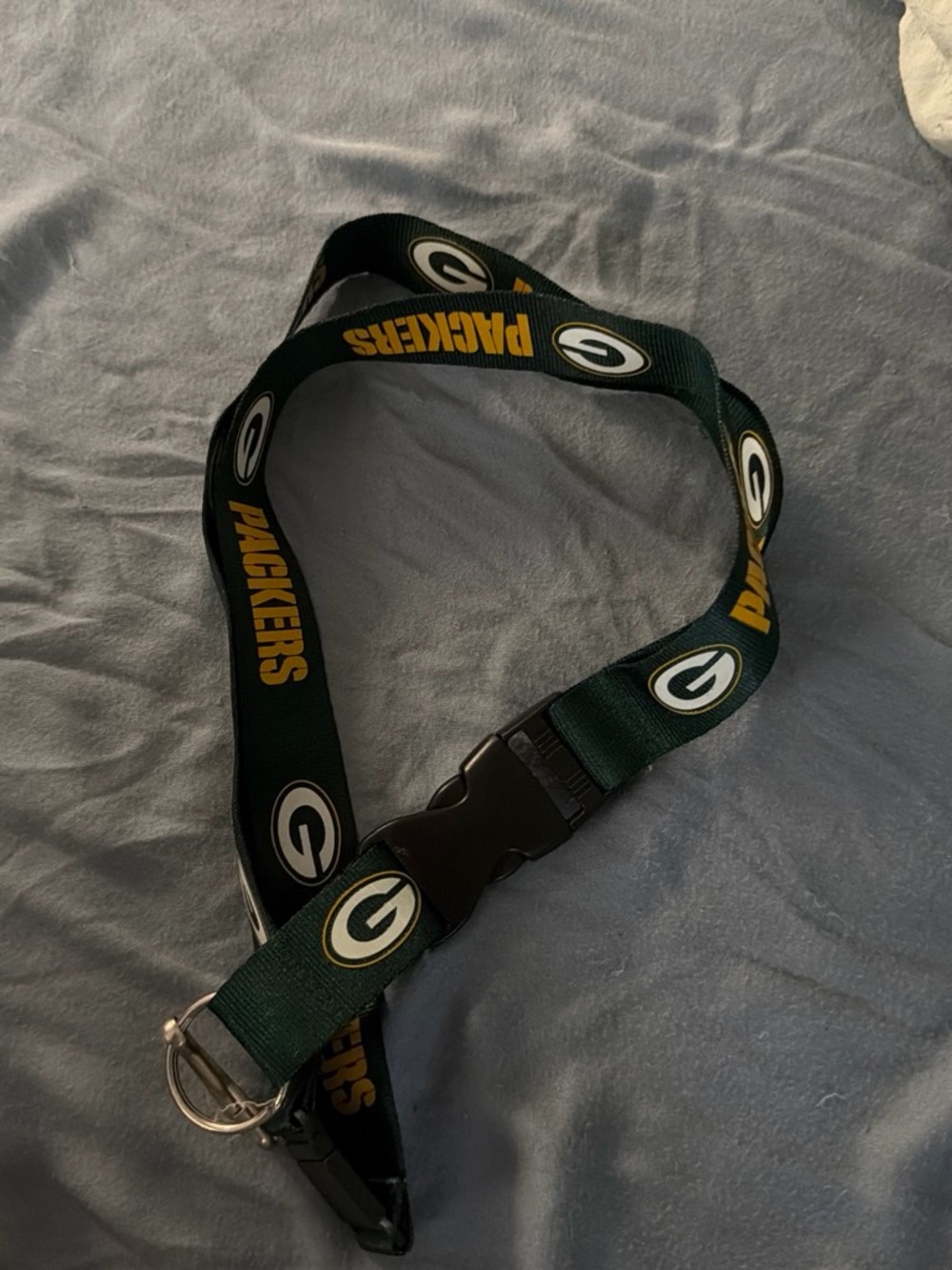 Green Packers Logo Lanyard with Quick-Release Buckle